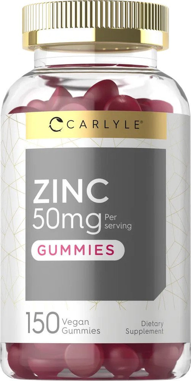 Zinc 50Mg | 150 Vegan Gummies | Zinc Citrate | by Carlyle