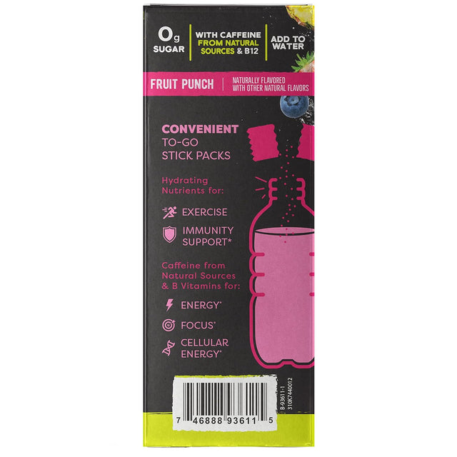 Nature Fuel Hydration + Energy - with Vitamins A, C, D3, & Zinc to Support Immunity - Fruit Punch Flavor - 18 Stick Packs - Pantry Friendly