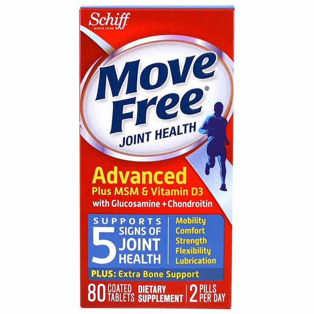 3 Pack - Move Free Advanced plus MSM and Vitamin D3 Joint Health Supplement with Glucosamine and Chondroitin 80 Ct