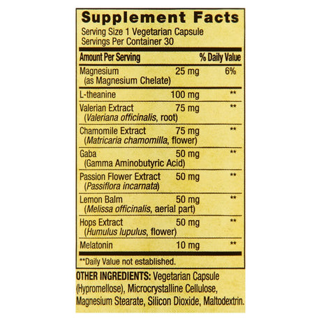 Spring Valley Sleep Aid Dietary Supplement Formula Vegetarian Capsules, 30 Count