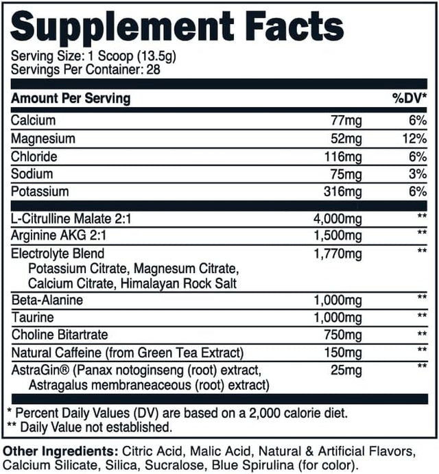 Transformhq Pre-Workout 28 Servings - Perform - Gluten Free, Non-Gmo (Blue Raspberry)