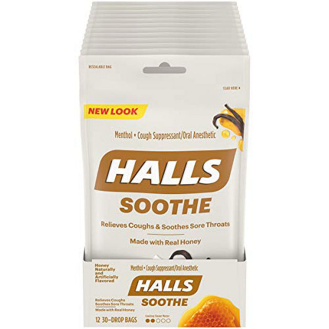 Mondelez Halls Cough Suppressant/Oral Anesthetic, 12 Ea