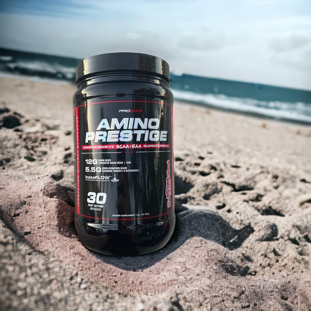 Amino Prestige - #1 BCAA & EAA Vegan/Fermented Amino Acid Intraworkout Formula Naturally Flavored Bcaas - 30 Servings (Sour Cherry Bomb)