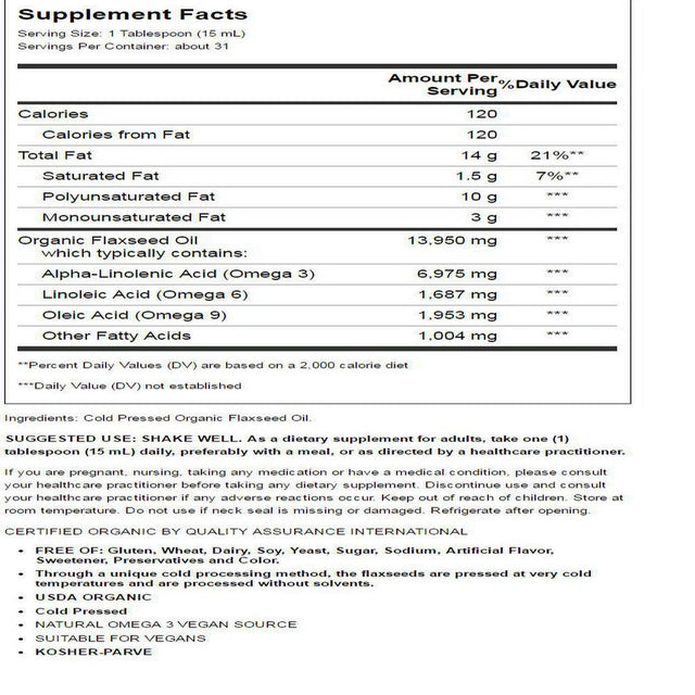 Earth Source Organic Flaxseed Oil - 16 Fl Oz