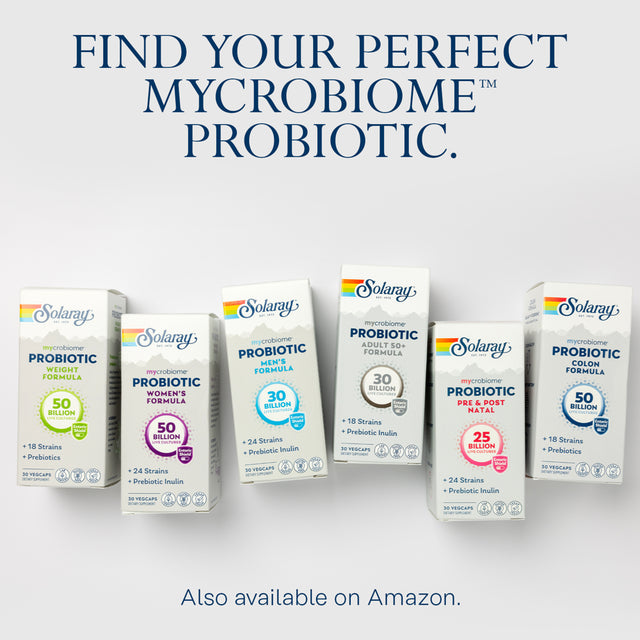 Solaray Mycrobiome Weight Formula | Specially Formulated for Weight Health | Supports Normal Appetite, Energy Levels & More | 50 Billion CFU | 30 Ct