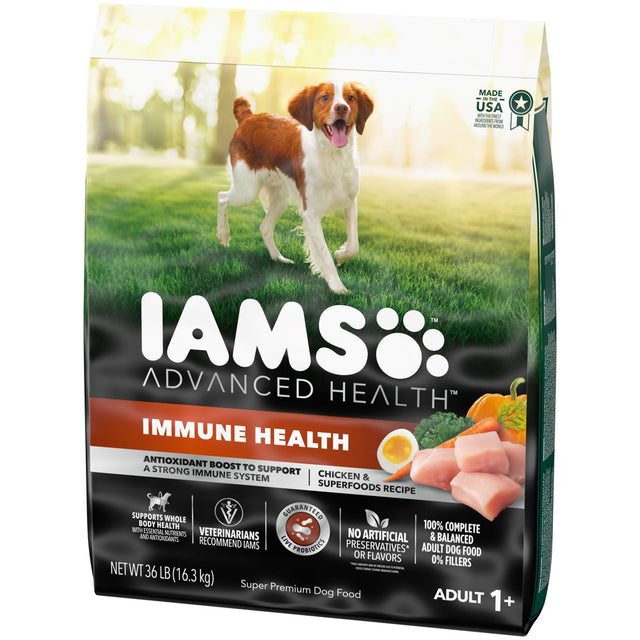 IAMS Advanced Health Immune Health Chicken & Superfoods Flavor Dry Dog Food for Adult Dogs, 36 Lb. Bag