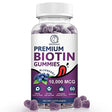 Biotin Gummies for Hair Growth, Biotin Hair, Skin & Nails Growth, 10000Mg Vitamins Gummy for Women Men and Kids Vegan, Pectin Based, Blueberry Flavor - 60 Count