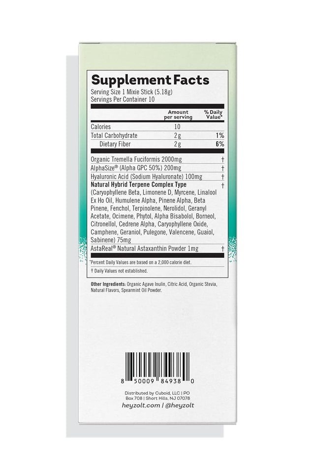 Zolt Plant-Powered Superdrink Mix Even +Collagen Boost for Calm, Gut Health and Hair, Skin, and Nail Support, Lime Mint, 10 Pack