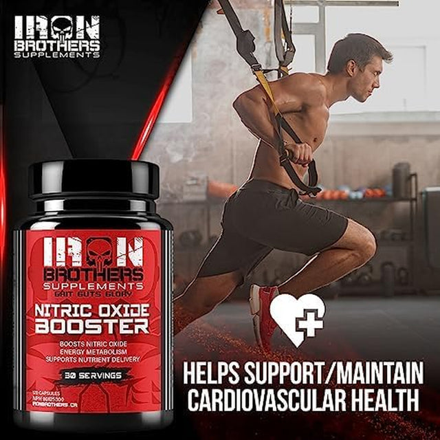 Nitric Oxide Booster | Extra Strength Pumps Supplements | Pre-Workout with L-Arginine | Maximum Blood Flow & Vascularity | Increase Muscle Pumps, Energy & Endurance - 120 Veggie Capsules