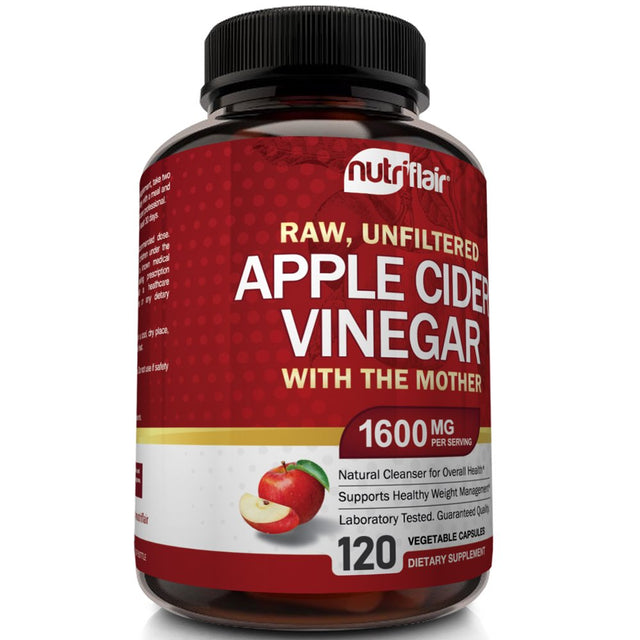 Nutriflair Apple Cider Vinegar Capsules with the Mother, 120 Capsules