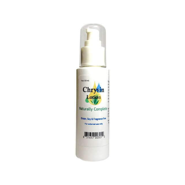 Naturally Complete Chrysin 4 Oz. Pump Bottle | for Men and Women | Non-Gmo | Soy-Free | Unscented | Made in USA