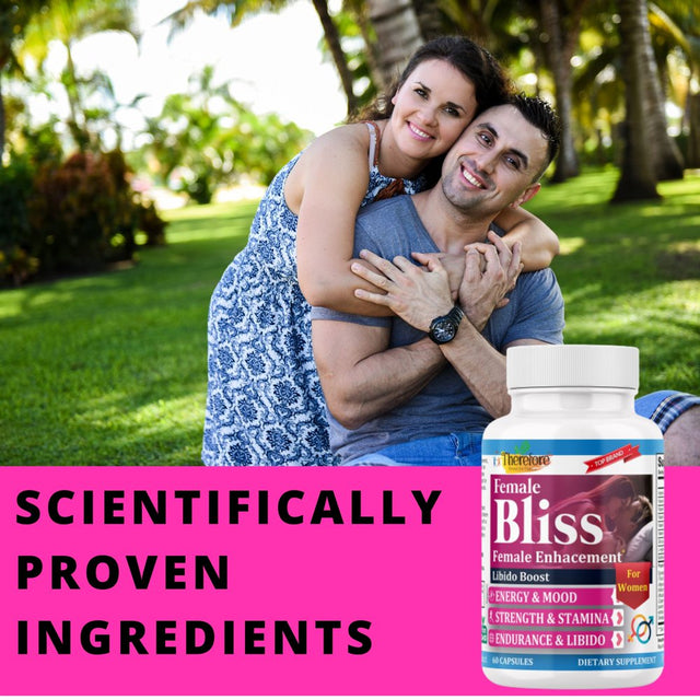 Female Bliss Enhancement Pills, Natural Mood & Energy Booster for Women with Horny Goat Weed, Ginseng, Maca Root, Women Health Supplement for Support Strength(60 Capsules)