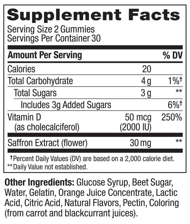 OLLY Hello Happy Gummy Worms, Mood Balance Support Supplement, Vitamin D, Tropical, 60 Ct