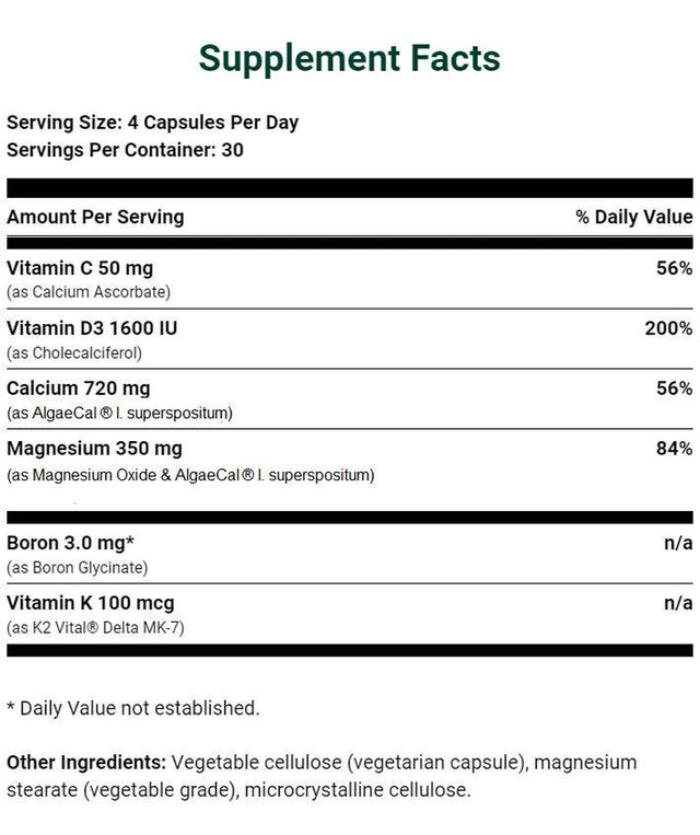 Algaecal Bone Builder Pack Calcium Supplement with Vitamin D3, K2,Strontium