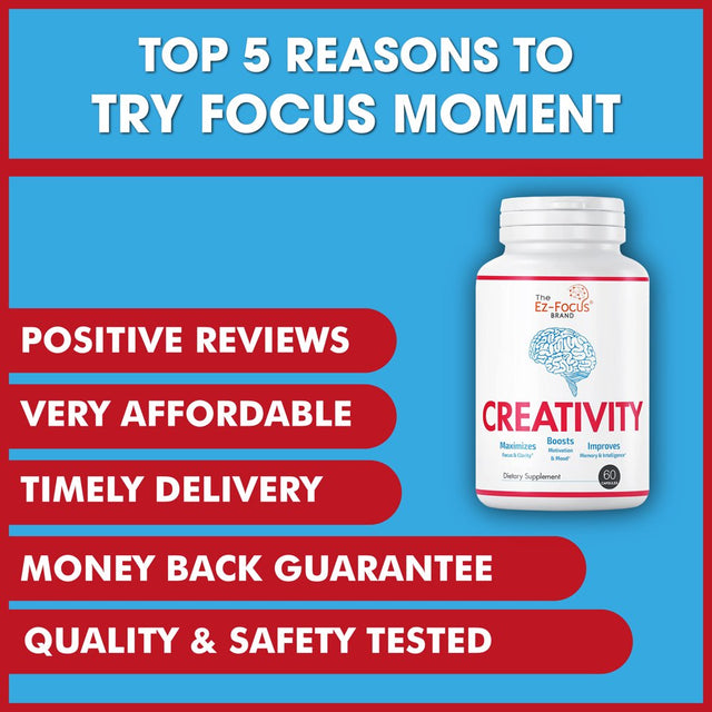 Ez Focus Brain Memory and Focus Supplements Nootropic Brain Booster and Memory Pills for Brain Health Mental Focus 60 Pills