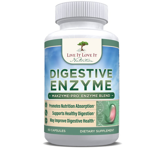 Live It Love It Digestive Enzyme Pro-Blend, Support Digestive Health, Makzyme-Pro (60 Capsules)