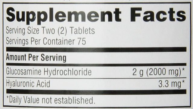 Schiff Glucosamine 2000Mg (Per Serving) + Hyaluronic Acid Tablets (150 Count in a Bottle), Joint Care Supplement That Helps Support Joint Mobility & Flexibility, Supports the Structure of Cartilage