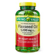 Spring Valley Flaxseed Oil Softgels Dietary Supplement, 1,200 Mg, 200 Count