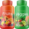 Just Ripe Nutrition Fruits and Veggies Supplement - 90 Fruit and 90 Vegetable Capsules - 100% Whole Natural Superfood - Filled with Vitamins and Minerals - Supports Energy Levels (1 Pack)