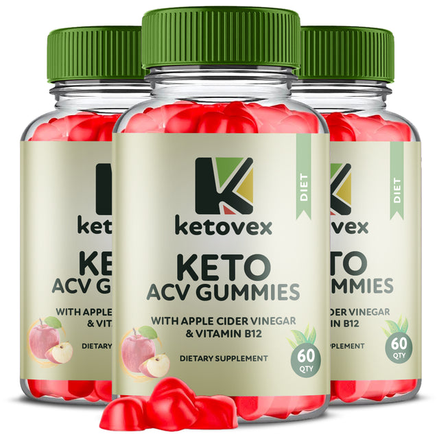 (3 Pack) Ketovex Keto ACV Gummies - Apple Cider Vinegar Supplement for Weight Loss - Energy & Focus Boosting Dietary Supplements for Weight Management & Metabolism - Fat Burn - 180 Gummies