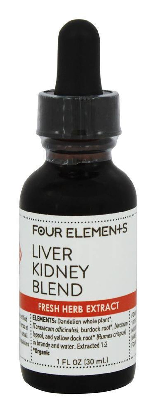 Four Elements Herbals - Fresh Herb Extract Tincture Liver Kidney Blend - 1 Oz.