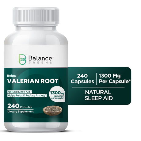 Balance Breens Valerian Root 1300Mg Supplement - 240 Capsules -Natural Sleep Aid