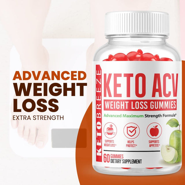 (3 Pack) Keto Breeze ACV Gummies - Supplement for Weight Loss - Energy & Focus Boosting Dietary Supplements for Weight Management & Metabolism - Fat Burn - 180 Gummies