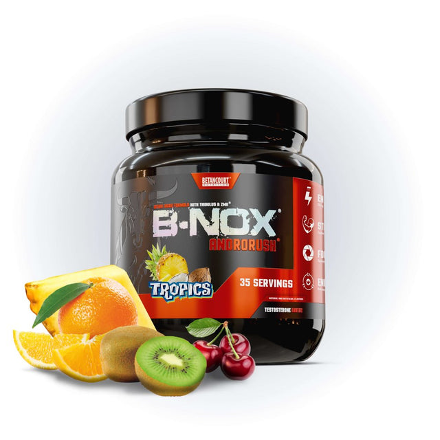 B-Nox Androrush - Tropics, Pre-Workout & Testosterone Enhancer, Powder Supplement, Betancourt (1.4 Lbs/35 Servings)