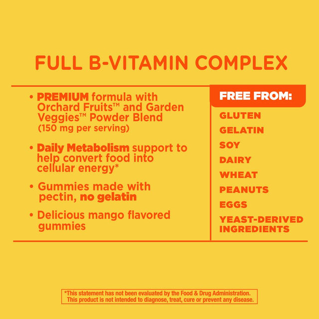 Nature’S Way Alive! B-Complex Gummies, B-Vitamins, Mango Flavored, 60 Gummies