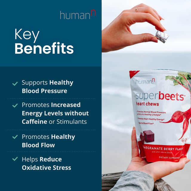 Humann Superbeets Heart Chews Daily Blood Pressure Support for Circulation - 120 Count