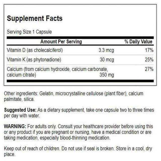 Swanson Tricalcium Complex with Vitamins D and K 100 Capsules