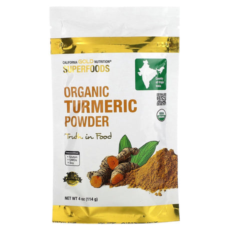 California Gold Nutrition SUPERFOODS - Organic Turmeric Powder, 4 Oz (114 G)