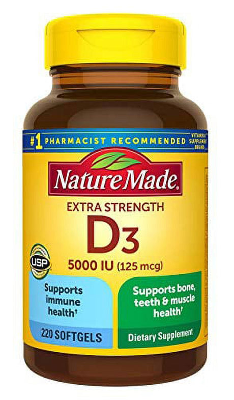 Nature Made Vitamin D-3 5000IU 220 Count Softgels