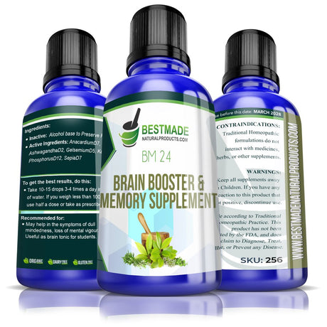 Naturally Boosts Brain Function - Improves Focus & Memory - Provides Clarity of Thought - Supports Learning a Perfect Supplement for Exam Time - Reduces Related Stress - Caffeine Free