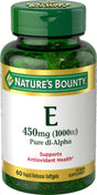 Nature’S Bounty Vitamin E 1000 IU Softgels for Heart Health Support, 60 Count