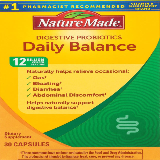 Nature Made - Digestive Probiotics Daily Balance 12 Billion CFU - 30 Capsules