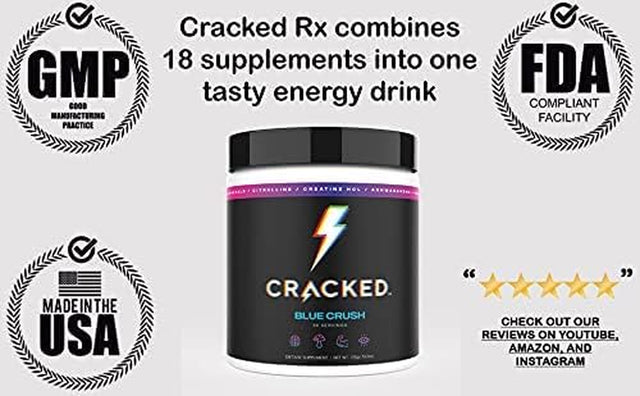 Rx Nootropic Energy Focus Endurance Powder Drink without Beta Alanine Free No Itch Natural Pre-Workout (Fruiting Body Mushrooms, Ashwagandha, Creatine HCL, Vitamins & Dopamine Boost)