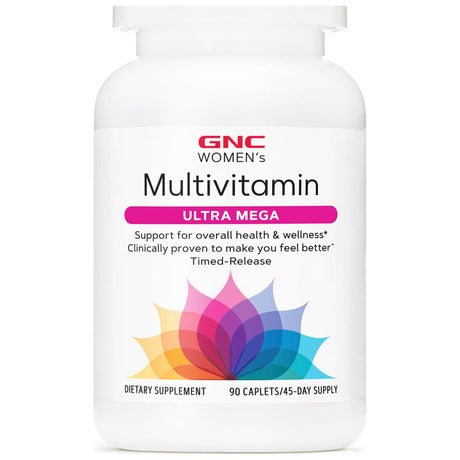 GNC Women'S Ultra Mega Multivitamin | Supports Overall Health and Wellness in Women | Clinically Proven to Make You Feel Better | Timed-Release | 90 Count