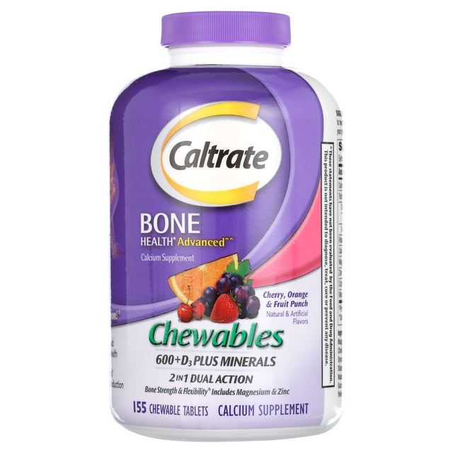 Caltrate Chewables Calcium Vitamin D Supplement - 155 Count