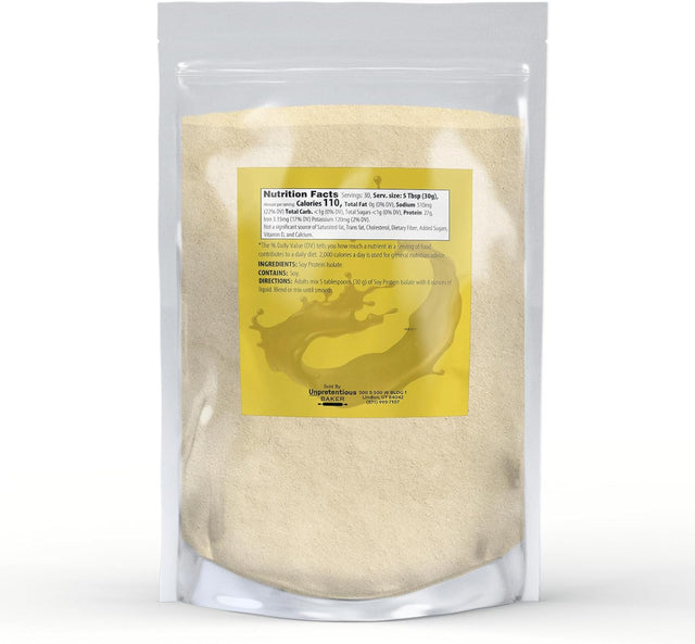 Unpretentious Baker Soy Protein Isolate (2 Lb), Good Source of Protein & Iron, Smoothies, Shakes