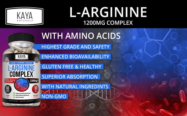 L-Arginine 60 Nitric Oxide Testosterone Booster Support 2400 Mg 60 Capsules