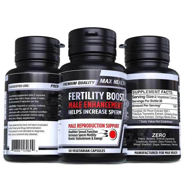 Male Fertility Booster Conception Aid Male Supplement Support Increase Sperm Motility Volume Herbs 60 Pills