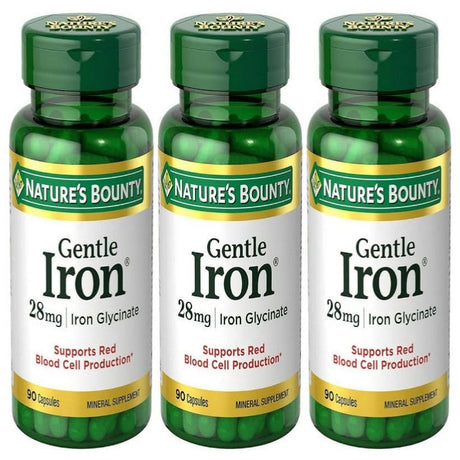 Nature'S Bounty Gentle Iron 28 Mg 90 Capsules (Pack of 3)