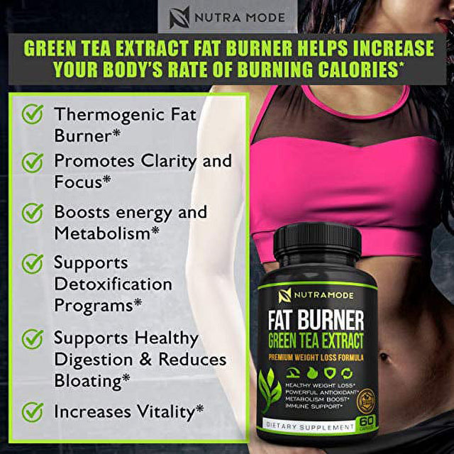 Premium Green Tea Extract Fat Burner Supplement with Egcg-Natural Appetite Suppressant-Healthy Weight Loss Diet Pills That Work Fast for Women and Men-Detox Metabolism Booster to Burn Belly Fat Fast