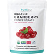 Pure Co USDA Organic Cranberry Concentrate (50:1) Powder - 500Mg Is Equivalent to 25,000Mg Fresh Cranberries - Kidney Cleanse UTI Support Vitamins - Fruit Extract Supplement - 100 Servings: No Pills