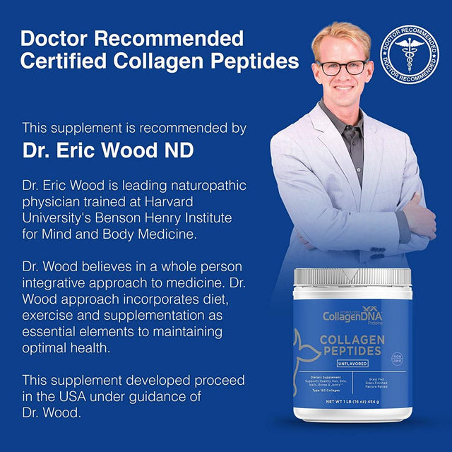 Premium Collagen Peptide Powder from Grass Fed Beef - 1 LB Unflavored, Odorless and Easy to Mix Hydrolyzed Protein Peptides (16 Oz, Beef Collagen)