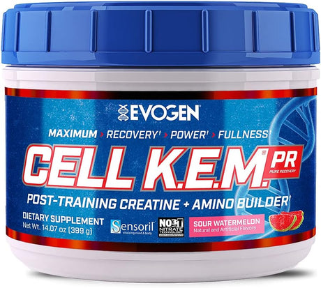 Evogen Cellkem PR | Post Workout, Essential Amino Acids, Creatine Nitrate, Sensoril Ashwagandha, Recovery Powder | Sour Watermelon