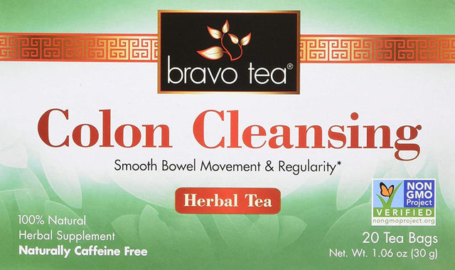 Bravo Tea Colon Cleansing Herbal Tea Caffeine Free, 20 Tea Bags, 2 Count