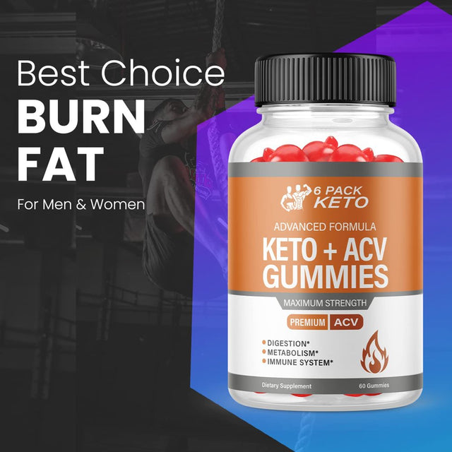 (3 Pack) 6 Pack Keto ACV Gummies - Supplement for Weight Loss - Energy & Focus Boosting Dietary Supplements for Weight Management & Metabolism - Fat Burn - 180 Gummies