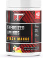 Energized AMINOS Peach Mango 360G Pre-Wokout, Green Tea, Caffeine, and Theobromine Energy Blend- 40 Servings